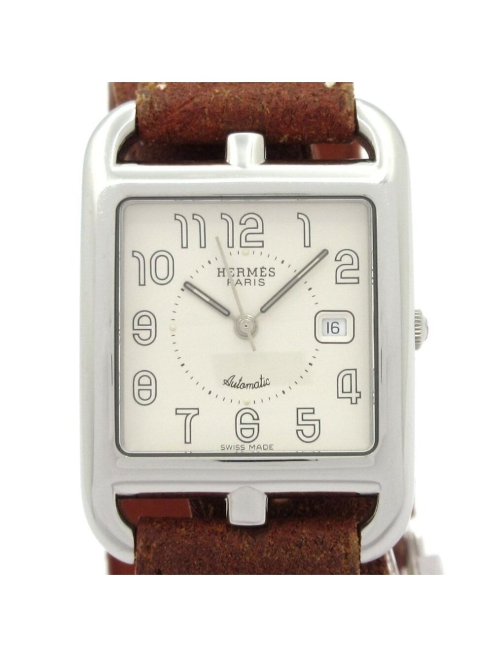 Hermes Watch Cape Cod Double Tour SS Wrap Leather Strap Ivory